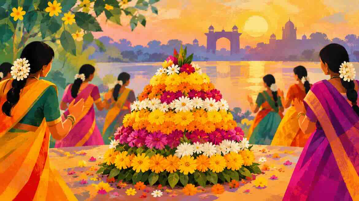 Why Do Women in Telangana Celebrate Bathukamma With Flowers?