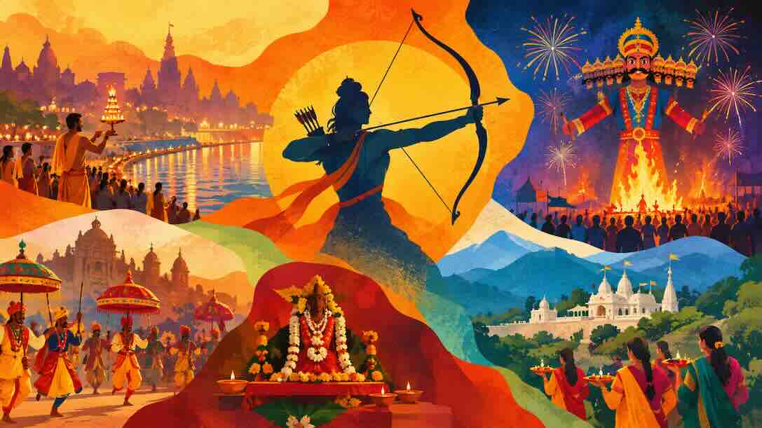 भारत में दशहरा अलग-अलग तरीकों से कैसे मनाया जाता है?